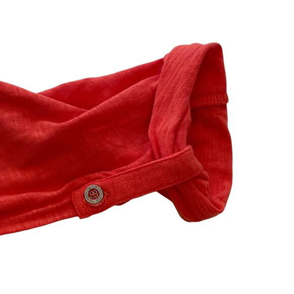 NWT Liz Claiborne Cotton Blend Roll Tab Button Down Shirt in Orange Blaze, M - Picture 5 of 11